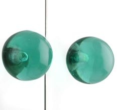Green Round Glass Dresser Knob